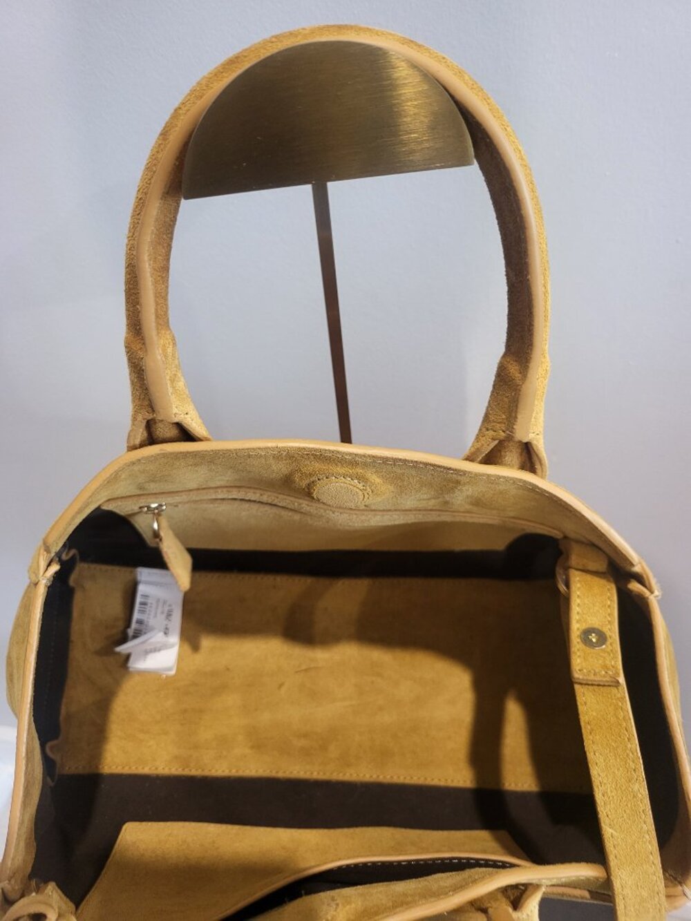 Zara mini split suede city bag in yellow - Picture 6 of 6